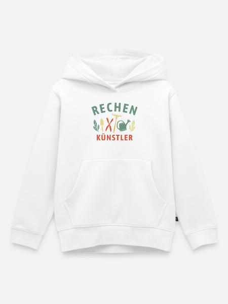 Rechen Künstler - Retro Gärtner Natur - Kinder Premium Organic Hoodie - Weiß