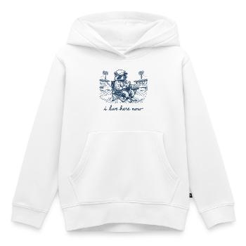 Lustiger Waschbär-Baseball Ich wohne jetzt hier - Kinder Premium Organic Hoodie - Weiß - Vorne - AI Model Kid Female (0cm)
