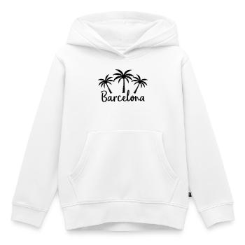 Barcelone - Sweat Premium à capuche enfant bio - blanc - Devant - AI Model Kid Female (0cm)