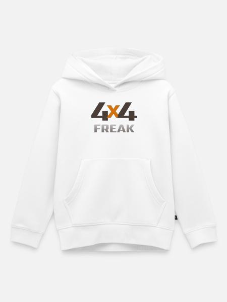 4x4 FREAK Orange X Logo - Kinder Premium Organic Hoodie - Weiß