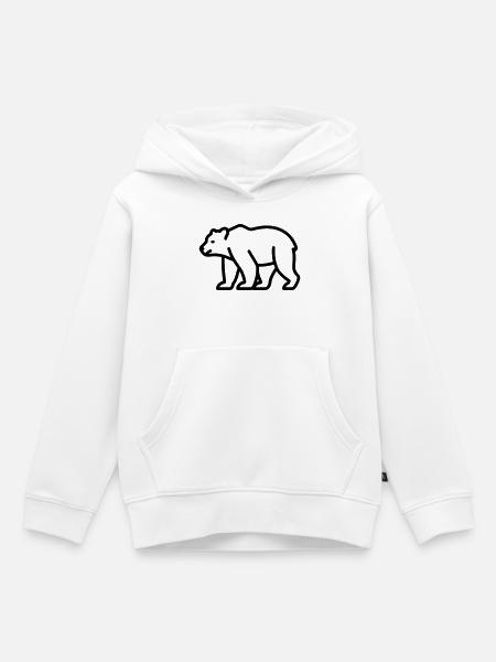 Bär - Kinder Premium Organic Hoodie - Weiß