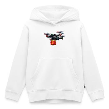 Drone with gift - Kids Premium Organic Hoodie - white - Front - AI Model Kid Female (0cm)