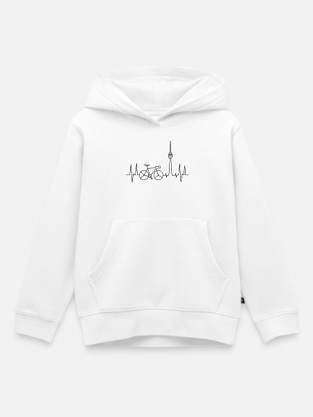Stuttgart Rennrad Herzschlag - Kinder Premium Organic Hoodie - Weiß