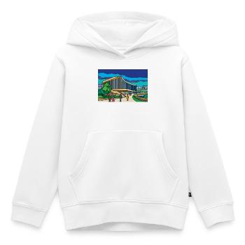 Vivid Modernist Museum Plaza - Kids Premium Organic Hoodie - white - Front - AI Model Kid Female (0cm)
