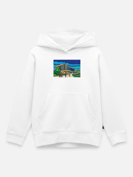 Platz des Vivid-Modernistischen Museums - Kinder Premium Organic Hoodie - Weiß