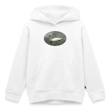 Un cygne nageant. - Sweat Premium à capuche enfant bio - blanc - Devant - AI Model Kid Female (0cm)