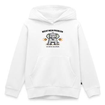 Nicht mein Problem – standhafter Elefant - Kinder Premium Organic Hoodie - Weiß - Vorne - AI Model Kid Female (0cm)