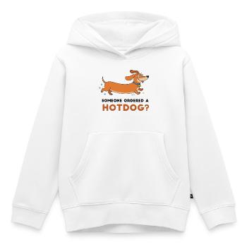 Hotdog? Verspielte Dackler-Illustration - Kinder Premium Organic Hoodie - Weiß - Vorne - AI Model Kid Female (0cm)