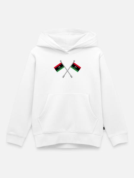 Libysche Flagge - Kinder Premium Organic Hoodie - Weiß