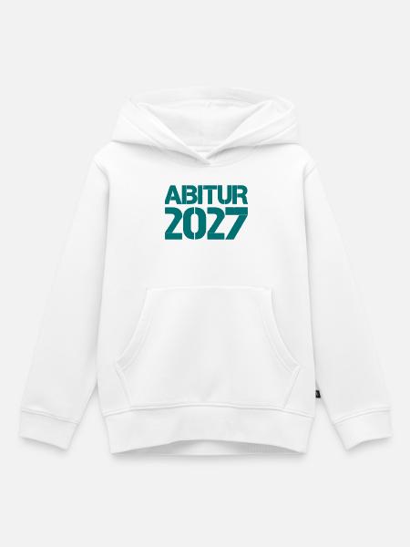 Abitur 2027 Jahrgangs-Design - Kinder Premium Organic Hoodie - Weiß