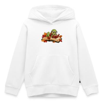 Niedlicher Bücherwurm im Herbst - Kinder Premium Organic Hoodie - Weiß - Vorne - AI Model Kid Female (0cm)