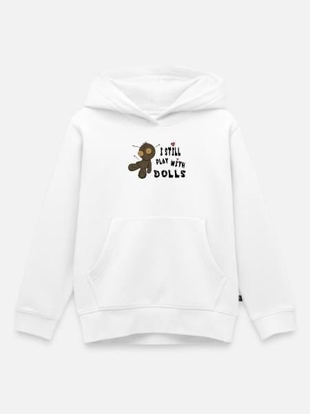 StichHerz Plüschpuppe mit Nadeln - Kinder Premium Organic Hoodie - Weiß
