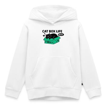 Cat Box Life Katzen Logo - Kinder Premium Organic Hoodie - Weiß - Vorne - AI Model Kid Female (0cm)