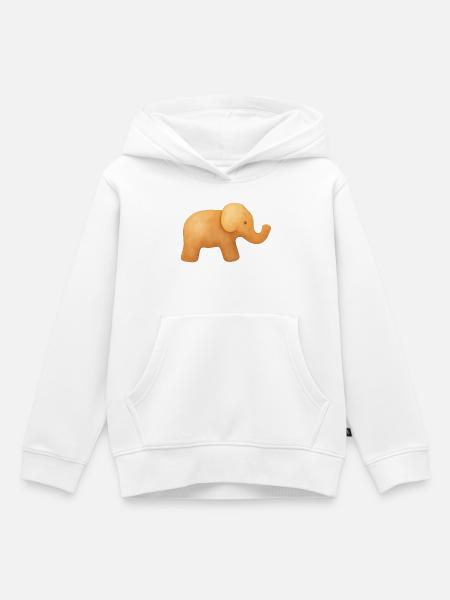 Elefantenkeks - Kinder Premium Organic Hoodie - Weiß