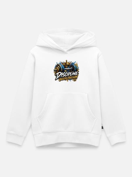 Disziplin baut Freiheit - Kinder Premium Organic Hoodie - Weiß