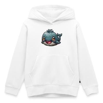 Kuschelige Blauwal-Illustration - Kinder Premium Organic Hoodie - Weiß - Vorne - AI Model Kid Female (0cm)