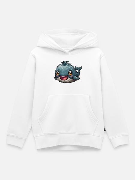 Kuschelige Blauwal-Illustration - Kinder Premium Organic Hoodie - Weiß