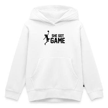 Frauen Basketball - Kinder Premium Organic Hoodie - Weiß - Vorne - AI Model Kid Female (0cm)