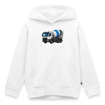 Betonmischer Lastwagen Design - Kinder Premium Organic Hoodie - Weiß - Vorne - AI Model Kid Female (0cm)