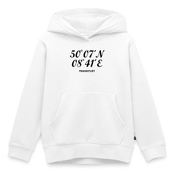 Frankfurter Koordinaten Frankfurt - Kinder Premium Organic Hoodie - Weiß - Vorne - AI Model Kid Female (0cm)