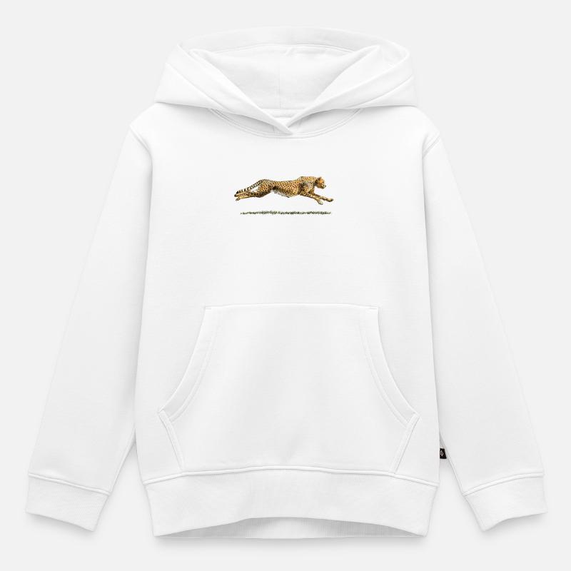 Leopard - Sweat Premium à capuche enfant bio - blanc