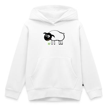Karikatur Schaf mit Grasfresser - Kinder Premium Organic Hoodie - Weiß - Vorne - AI Model Kid Female (0cm)