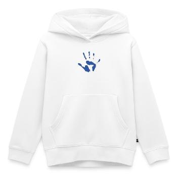 Empreinte de main - Sweat Premium à capuche enfant bio - blanc - Devant - AI Model Kid Female (0cm)