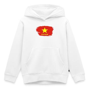 Vietnam drapeau / Cadeau Hanoi Asie Asie du Sud-Est - Sweat Premium à capuche enfant bio - blanc - Devant - AI Model Kid Female (0cm)
