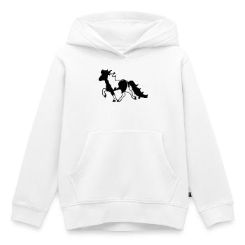 Islandpferd Schecke verspielt  - Kinder Premium Organic Hoodie - Weiß - Vorne - AI Model Kid Female (0cm)