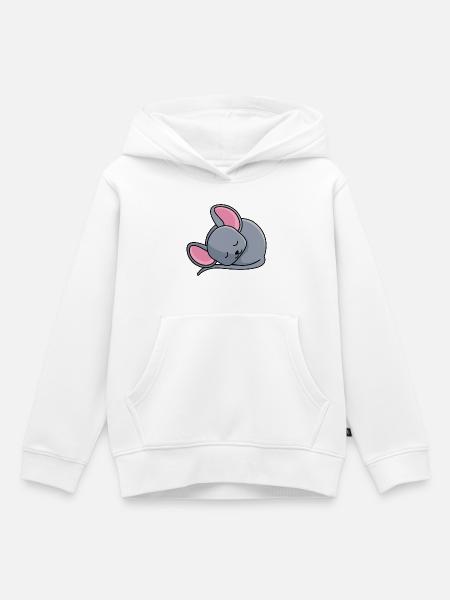 Schlafendes Mäuschen - Kinder Premium Organic Hoodie - Weiß