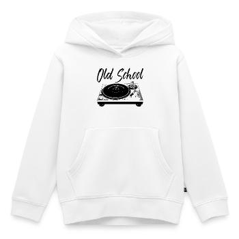 Old School - Plattenspieler - Kinder Premium Organic Hoodie - Weiß - Vorne - AI Model Kid Female (0cm)