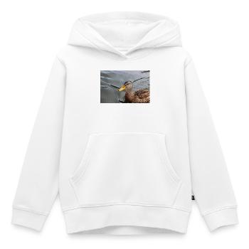 Canard caneton canard sauvage affiche animal affiche cadeau - Sweat Premium à capuche enfant bio - blanc - Devant - AI Model Kid Female (0cm)