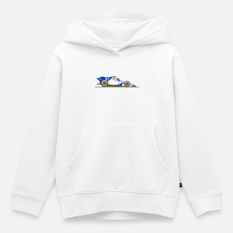 Voiture, course, voitures de course, Racing - Sweat Premium à capuche enfant bio - blanc