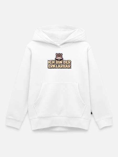 Ich bin der Erklärbär - Kinder Premium Organic Hoodie - Weiß