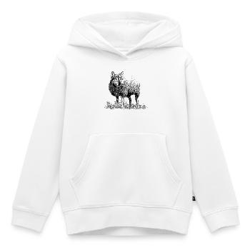 Loup déguisé en mouton - Sweat Premium à capuche enfant bio - blanc - Devant - AI Model Kid Female (0cm)