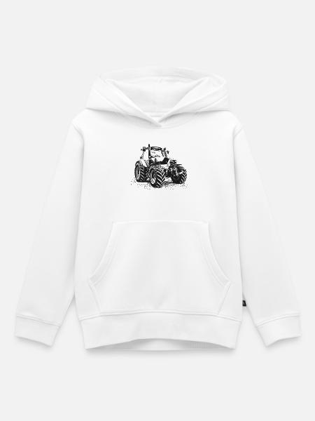 Tractor - Sudadera Premium con capucha infantil orgánica - blanco