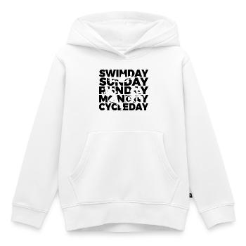 Semaine du triathlon - Sweat Premium à capuche enfant bio - blanc - Devant - AI Model Kid Female (0cm)