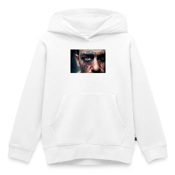 Verstörendes Männergesicht - Kinder Premium Organic Hoodie - Weiß - Vorne - AI Model Kid Female (0cm)