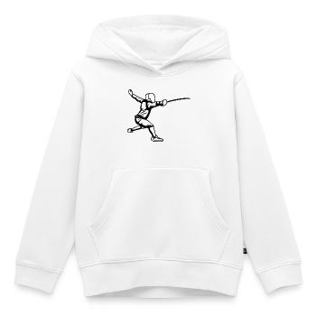 Fencer's Sketch - Kids Premium Organic Hoodie - white - Front - AI Model Kid Female (0cm)