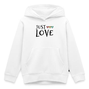 HERZ. HERZ. VALENTINSTAG. LIEBE. LIEBE. PAAR. - Kinder Premium Organic Hoodie - Weiß - Vorne - AI Model Kid Female (0cm)