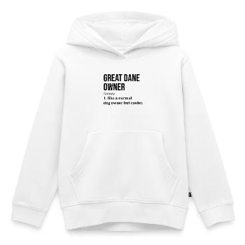 Dogue allemand - Sweat Premium à capuche enfant bio - blanc - Devant - AI Model Kid Female (0cm)