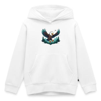 Eagle flies over forest - Kids Premium Organic Hoodie - white - Front - AI Model Kid Female (0cm)