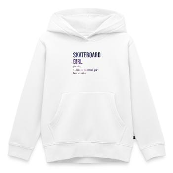Skateboard Skateboard Skateboard - Sweat Premium à capuche enfant bio - blanc - Devant - AI Model Kid Female (0cm)