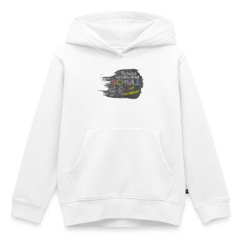 Bye bye maternelle - école, nous voilà ! Table - Sweat Premium à capuche enfant bio - blanc - Devant - AI Model Kid Female (0cm)