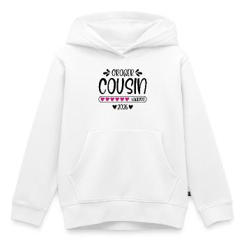 Großer Cousin 2026 - Kinder Premium Organic Hoodie - Weiß - Vorne - AI Model Kid Female (0cm)