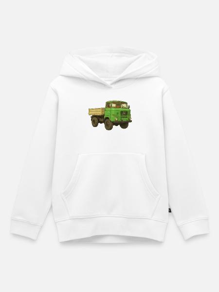 W50 DDR LKW - Kinder Premium Organic Hoodie - Weiß