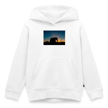 Silhouettenfoto eines Elefanten während der Goldenen Stunde - Kinder Premium Organic Hoodie - Weiß - Vorne - AI Model Kid Female (0cm)