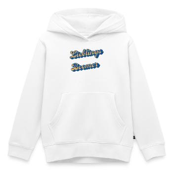 Liebings Boomer Script Logo - Sweat Premium à capuche enfant bio - blanc - Devant - AI Model Kid Female (0cm)