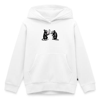 Rat Noir Miroir Duel - Sweat Premium à capuche enfant bio - blanc - Devant - AI Model Kid Female (0cm)