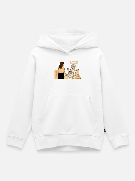 Pflegebesuch - Kinder Premium Organic Hoodie - Weiß